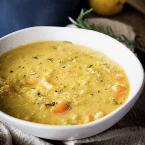 BROCCOLI "CHEDDAR" LENTIL SOUP
