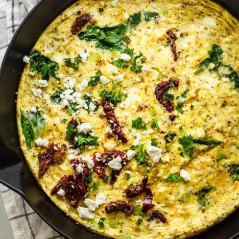 Sundried Tomato, Feta & Arugula Frittata