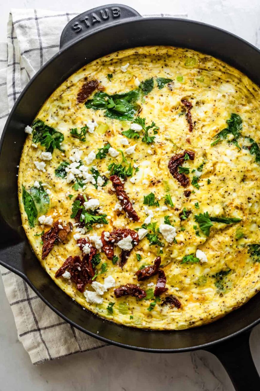 Sundried Tomato, Feta & Spinach Frittata