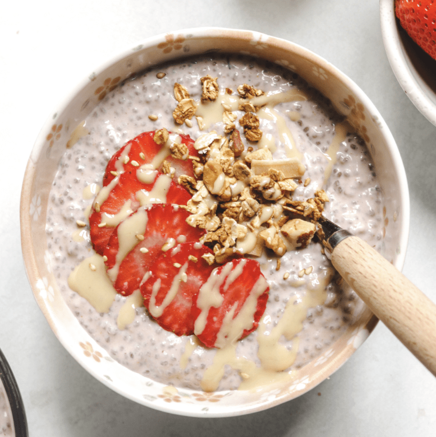 Chia Seed Pudding: Strawberry Tahini