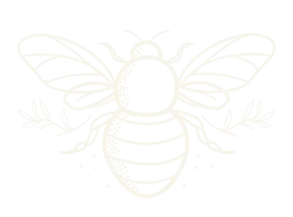 Busy Bee Organics circular logo in Eggwhite